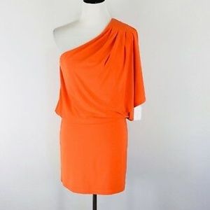 Orange one shoulder dress